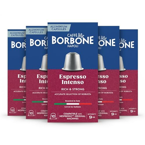Espresso Intenso Aluminum Capsules Compatible with Nespresso Original Machines (50 Count)