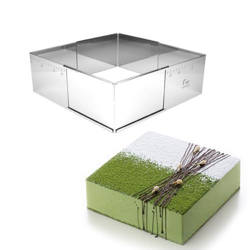 Adjustable Square Cake Ring Stainless Steel Extensible Ring Mold Cake Cutter