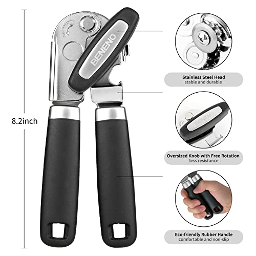 Heavy Duty Hand Can Opener Manual with Magnet Lid Remover