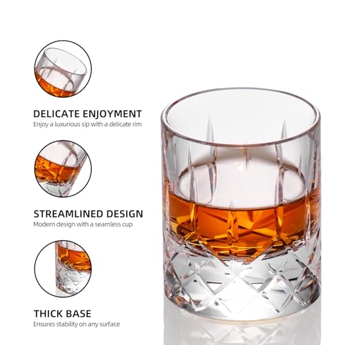 Crystal Whiskey Glasses Set of 2 Handcrafted Old Fashioned Glasses (2 Count)