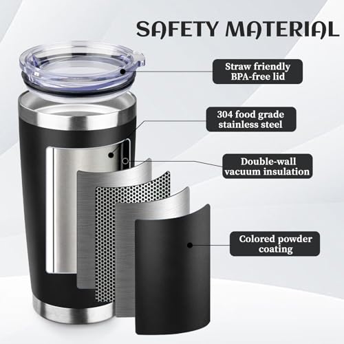8 Pack 20oz Stainless Steel Travel Coffee Tumbler