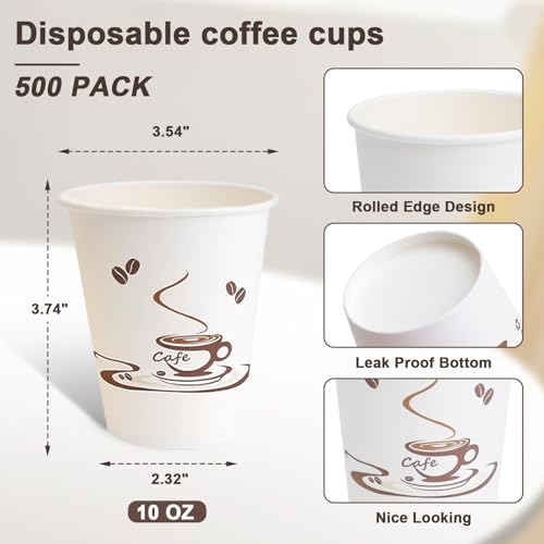 200 Pack 10 oz Coffee Cups (200 Count)