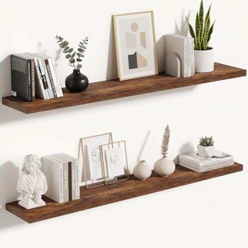 10 Inch Deep Floating Shelves for Wall 48” Set of 2 (2 Count)
