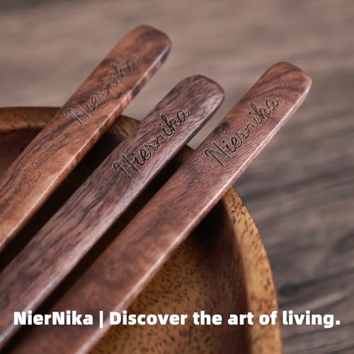 Solid Black Walnut Wood 3Pcs 6" Reusable Coffee Stirrers (3 Count)