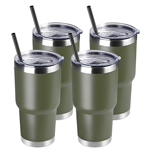 30 oz Tumbler with Lid and Straw (4 Count)