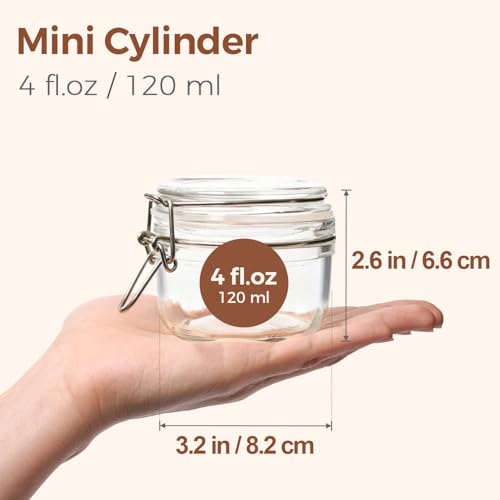 Small Mason Glass Jars with Airtight Lids 4 oz 6 Pack Pantry (6 Count)
