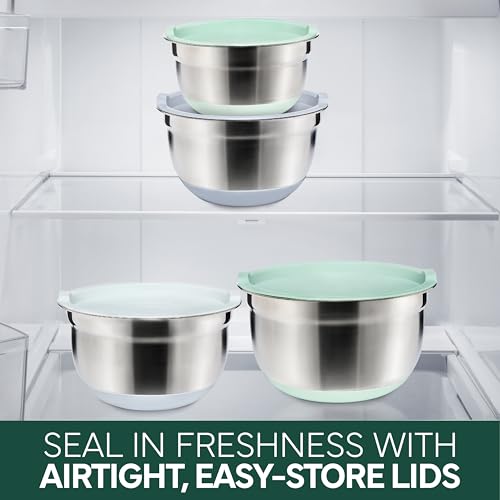 Stainless Steel Mixing Bowls Set with Lids