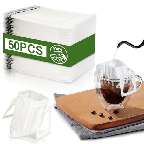 50Pcs Portable Coffee Filter Paper Bags (50 Count)