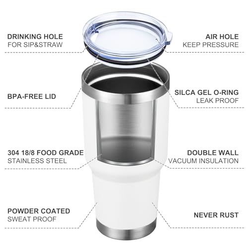30oz Insulated Tumbler With Lids and Straws (8 Count)
