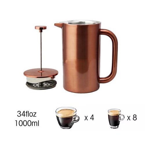 8 Cup Double Wall Insulated Stainless Steel French Coffee Press