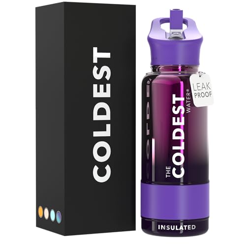 Coldest Insulated Water Bottle with Straw Lid