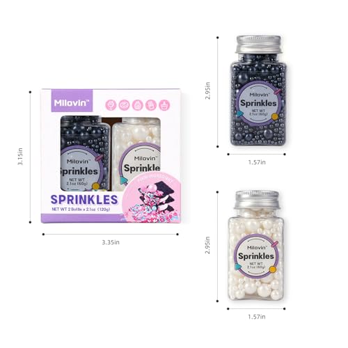 Edible Black and White Sprinkles (4.2 Ounce)