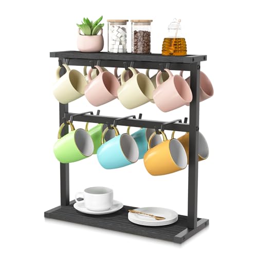 Coffee Mug Holder Cup Tree Rack for Coffee Bar Countertop