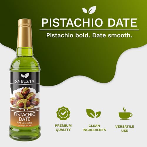 Coffee Syrup Pistachio Date Flavored Syrup for Drinks (25.4 Fl Oz)