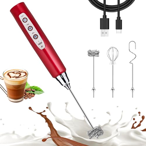 Red Milk Frother Wand for Coffee