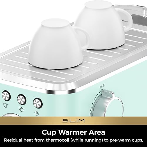 Slim Espresso Machine with Milk Frother for Home Latte