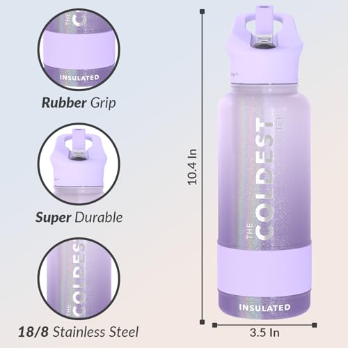 Coldest Insulated Water Bottle with Straw Lid