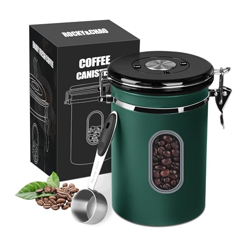 Airtight Coffee Canister with Date Tracker & Transparent Window