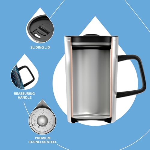 16 oz Insulated Coffee Mug with Lid and Handle