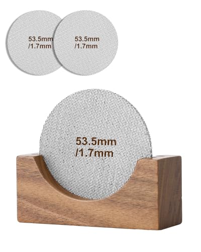 53.5mm Coffee Puck Screen & Walnut Puck Screen Holder (3 Count)