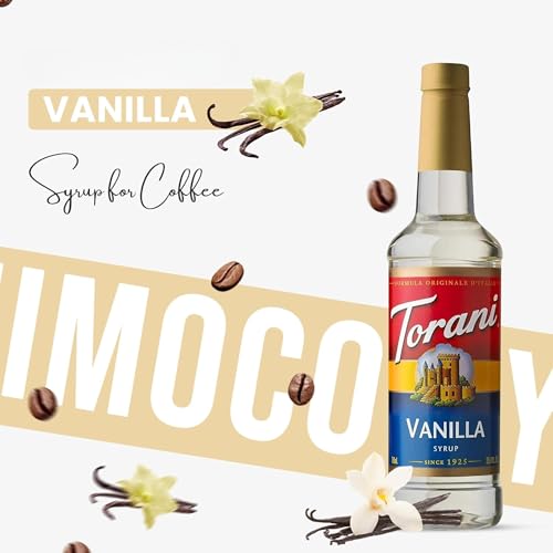 Jimoco® Syrup Pump Dispenser + Torani® Vanilla Syrup (25.4 Fl Oz)