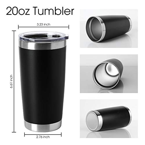 20oz Tumblers Bulk Stainless Steel Cup with Lid Double Wall Vacuum Insulated Coffee Mug for Cold & Hot Drinks 8 Pack (8 Count)