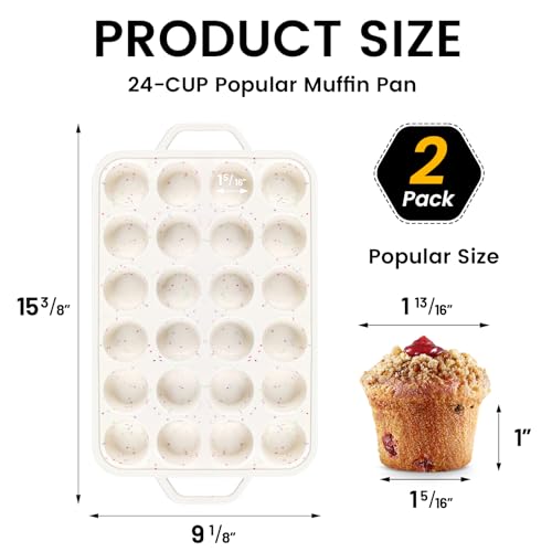 Mini Muffin Pan with Metal Reinforced Frame (2 Count)