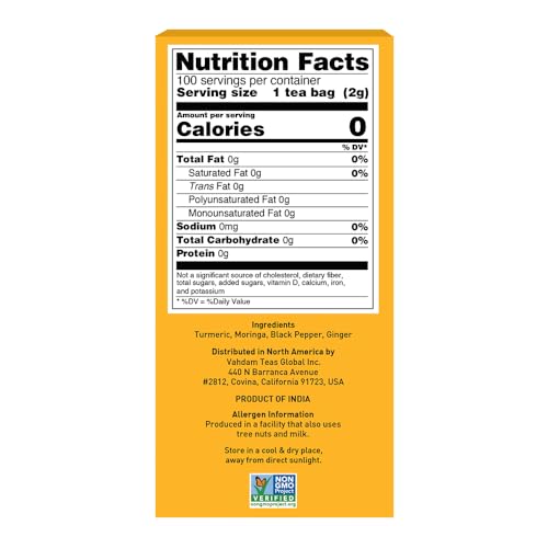 Turmeric Moringa Tea Bags (100 Count)