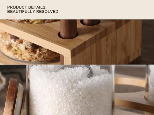 KKC HOME ACCNETS Glass Coffee Jar Set with Spoon Holder (5 Count)