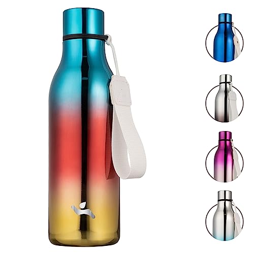 18 oz Insulated Stainless Steel Metal Water Bottle with Strap