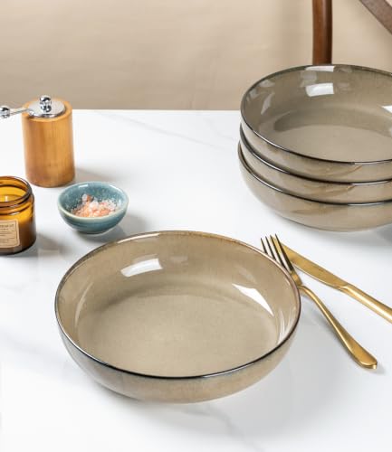 8.75'' Large Ceramic Pasta Bowls (4 Count)