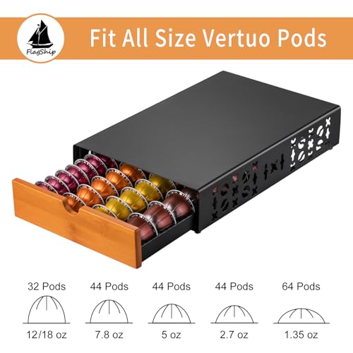 for Vertuo Pod Holder Coffee Pod Storage for Nespresso Pod Black Metal Fits All Size Vertuo Pods
