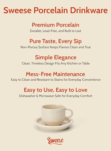Porcelain Espresso Cups Set (2.5 Count)