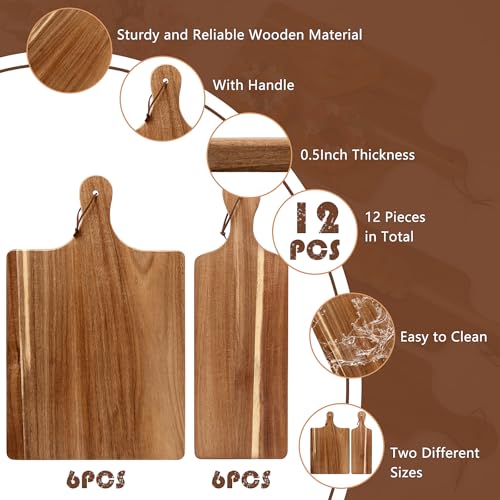 12 Pack Acacia Wood Cutting Board (12 Count)
