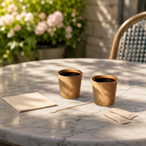 Ripple Wall Coffee Cups 500 Count 4 Ounce Insulated Kraft Paper Cups