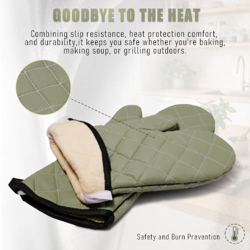 15" 425°F Terry Oven Mitts Quilted Heat Resistant Kitchen (2 Count)