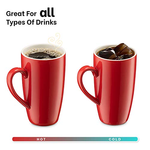 6 Pack Ceramic Coffee Mug Set with Lids (6 Count)