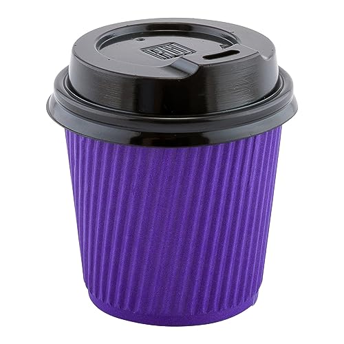 Ripple Wall Coffee Cups 500 Count 4 Ounce Insulated Royal Purple Paper Cups