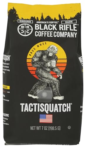 Black Rifle Coffee Dark Roast Ground Coffee Tactisquatch 7 OZ Bag (7 Ounce)