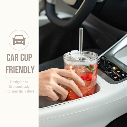 20oz Wave Ribbed & Wavy Glass Tumbler with Lid and Straw