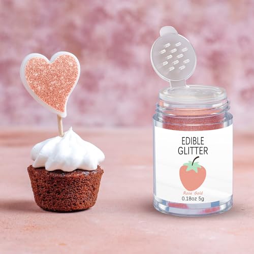 Rose Gold Edible Glitter for Cakes Drinks