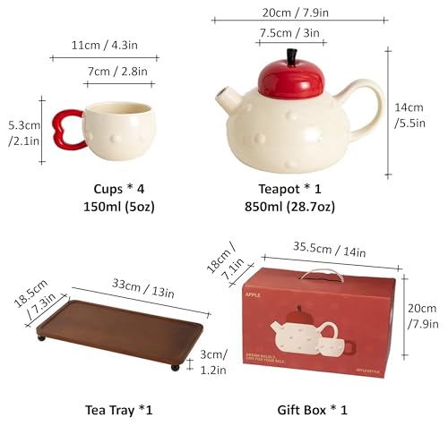 Apple themed Modern Tea Set