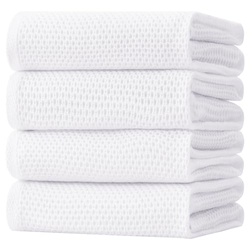 100% Cotton Oversized Waffle Weave Kitchen Towels 4 (4 Count)