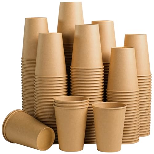 180 Pack 12 oz Coffee Cups Brown Kraft Disposable Hot Paper Cups (180 Count)