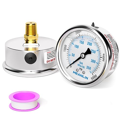 0~5000Psi Liquid Filled Pressure Gauge 1