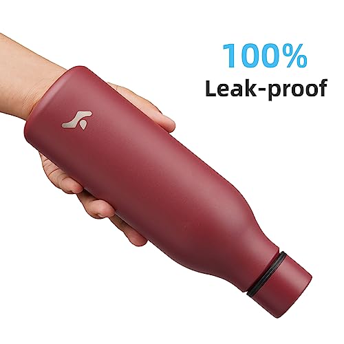 18 oz Insulated Stainless Steel Metal Water Bottle with Strap