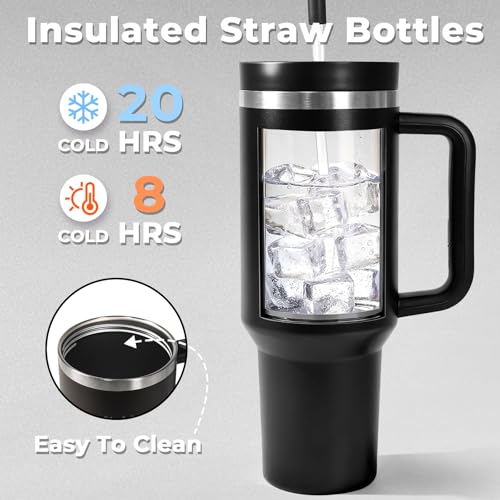 40 oz Tumbler with Handle and Straw