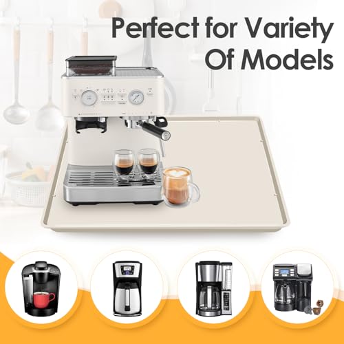 Silicone Coffee Maker Mat with Lip for Countertops