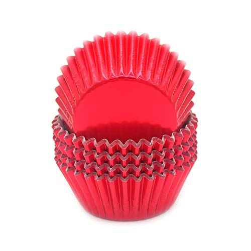 Standard Red Foil Cupcake Liners Muffin Baking Cups for Party and More (100 Count)