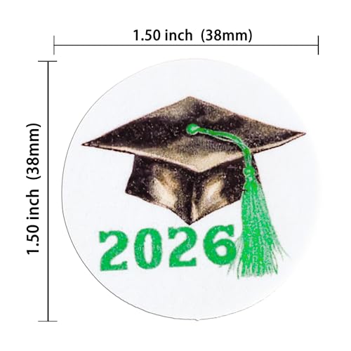 48Pcs Edible 2026 Graduation Theme Cupcake Toppers Wafer Paper Graduation Hat Graduate Cupcake Picks 2026 Students Grad Theme Party Cake Decorations Supplies Green (48 Count)